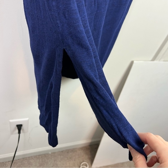 Jessica Simpson Midi Dress womens size large Maritime Blue Long side slits comfy - Picture 3 of 9